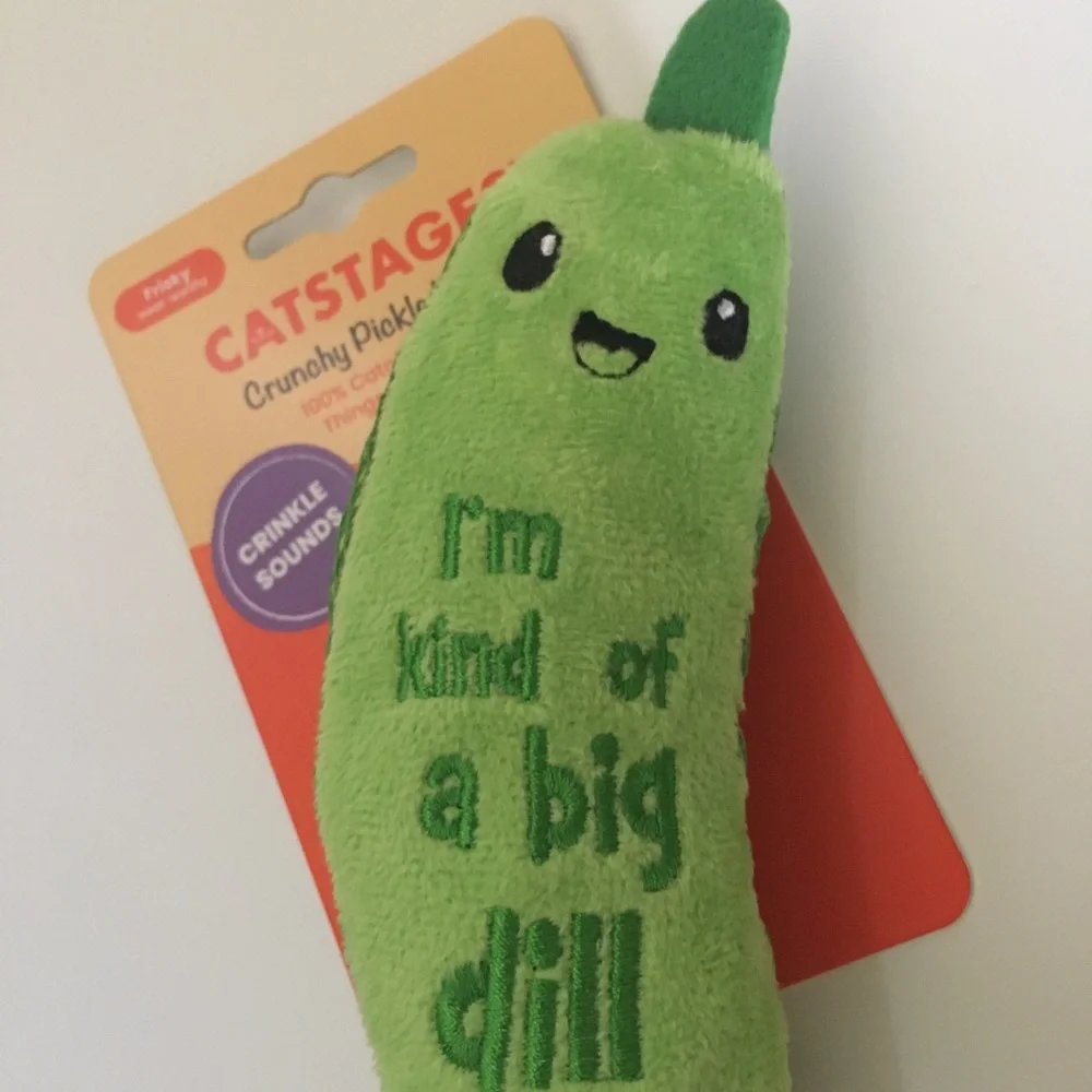 Catstages Crunchy Pickle Kicker Toy with Crinkle Noise NEW